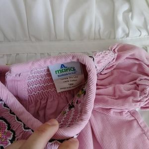 Pink Curdoroy Smocked Dress